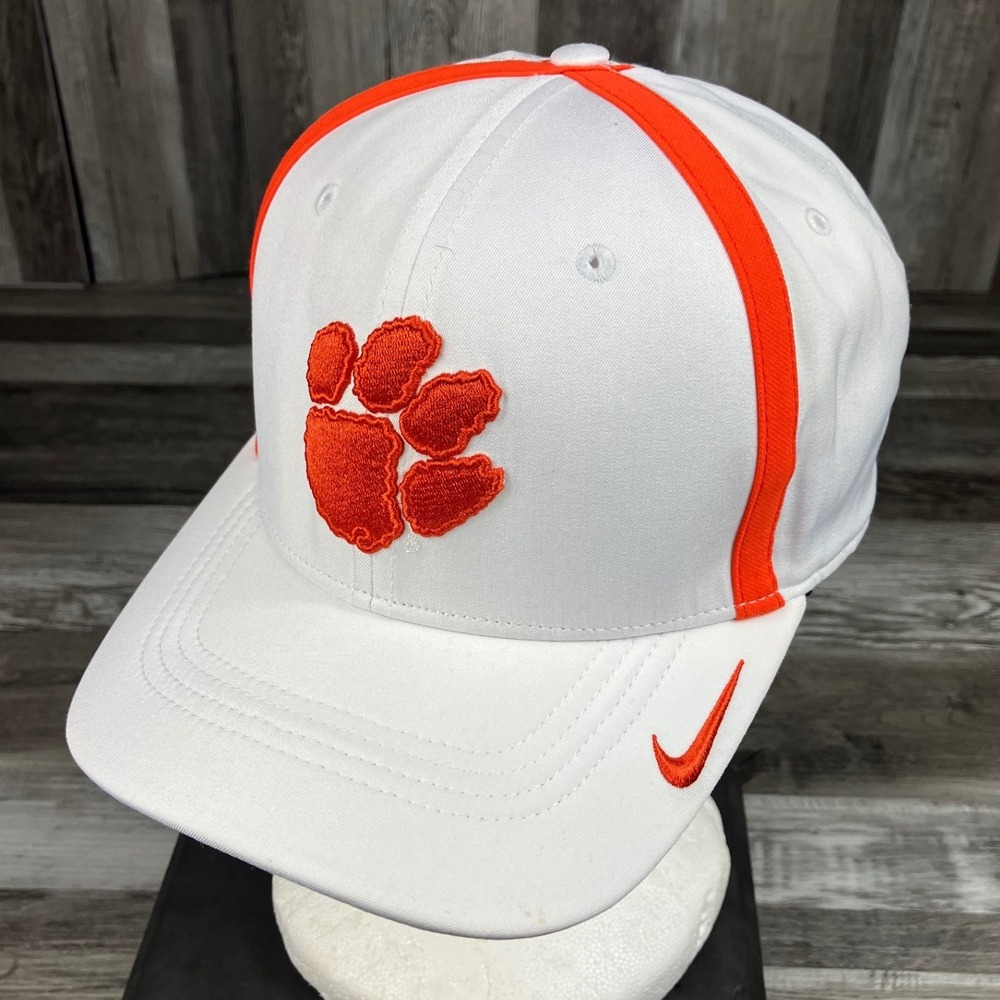 Nike Clemson Tigers Classic99 Dri-FIT Adjustable Hat White Orange Embroidered